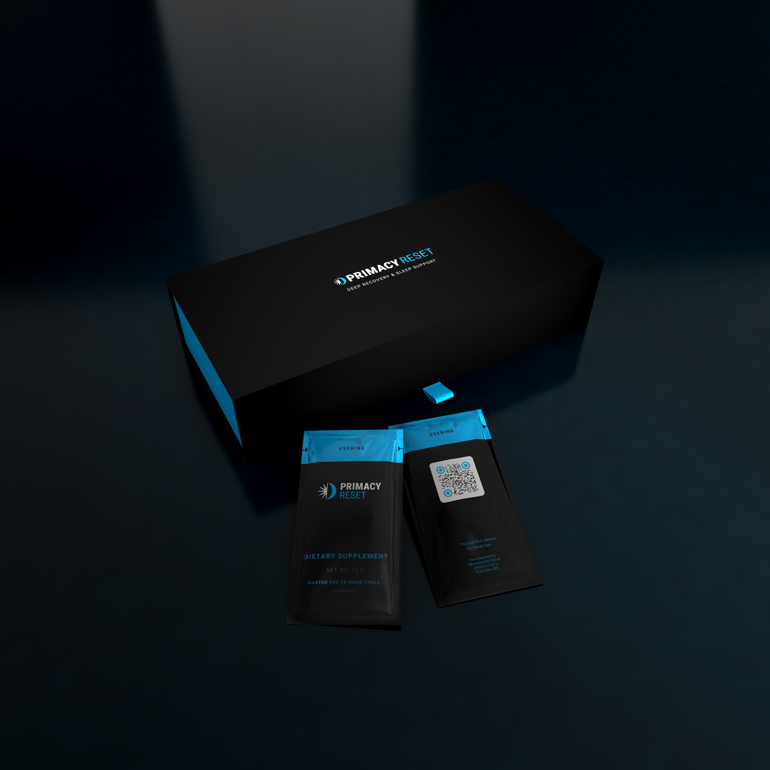 RESET supplement pouch back