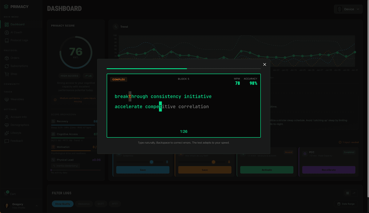 DCTT Interface Screenshot